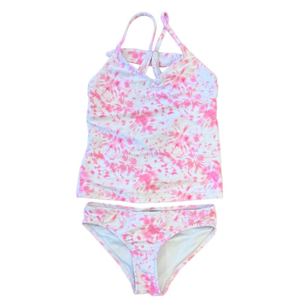 Coral & Reef Girls pink tie dye tankini size 7 in excellent condition